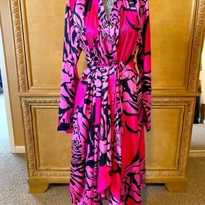Pink and black tiger print dress / duster